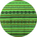 Round Solid Green Modern Rug, urb1267grn