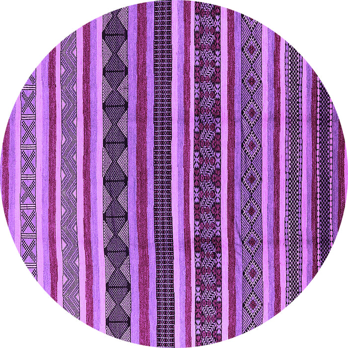 Round Solid Purple Modern Rug, urb1267pur