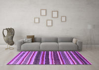 Machine Washable Solid Purple Modern Rug, wshurb1267pur