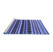 Sideview of Machine Washable Solid Blue Modern Rug, wshurb1267blu