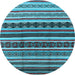 Round Solid Light Blue Modern Rug, urb1267lblu