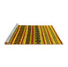 Sideview of Machine Washable Solid Yellow Modern Rug, wshurb1267yw