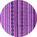 Round Machine Washable Solid Purple Modern Area Rugs, wshurb1267pur