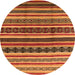 Round Solid Orange Modern Rug, urb1267org