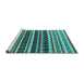 Sideview of Machine Washable Solid Turquoise Modern Area Rugs, wshurb1267turq