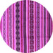 Round Machine Washable Solid Pink Modern Rug, wshurb1267pnk