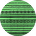 Round Solid Emerald Green Modern Rug, urb1267emgrn