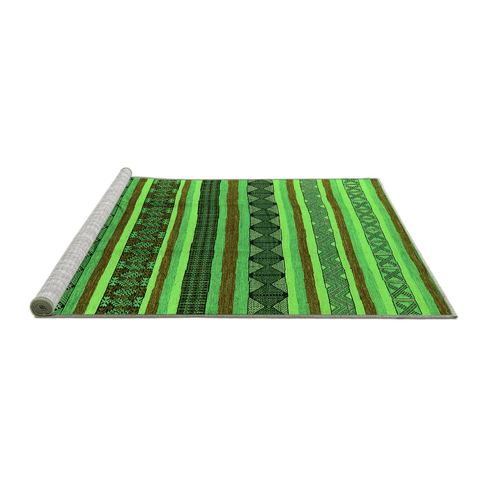 Sideview of Machine Washable Solid Green Modern Area Rugs, wshurb1267grn