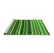 Sideview of Machine Washable Solid Green Modern Area Rugs, wshurb1267grn