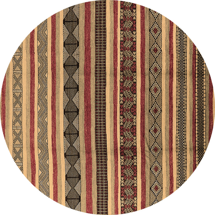 Round Solid Brown Modern Rug, urb1267brn