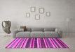 Machine Washable Solid Pink Modern Rug in a Living Room, wshurb1267pnk