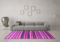 Machine Washable Solid Pink Modern Rug, wshurb1267pnk