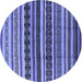 Round Solid Blue Modern Rug, urb1267blu