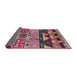 Sideview of Mid-Century Modern Khaki Rose Pink Solid Rug, urb1268