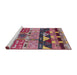 Sideview of Machine Washable Industrial Modern Khaki Rose Pink Rug, wshurb1268