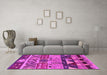 Machine Washable Solid Pink Modern Rug in a Living Room, wshurb1268pnk