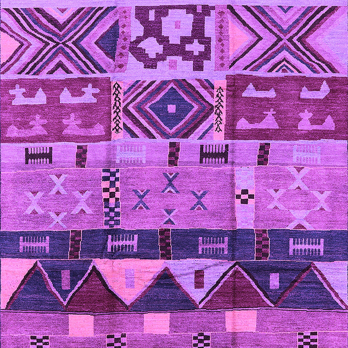 Machine Washable Solid Purple Modern Area Rugs, wshurb1268pur