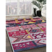 Machine Washable Industrial Modern Khaki Rose Pink Rug in a Family Room, wshurb1268