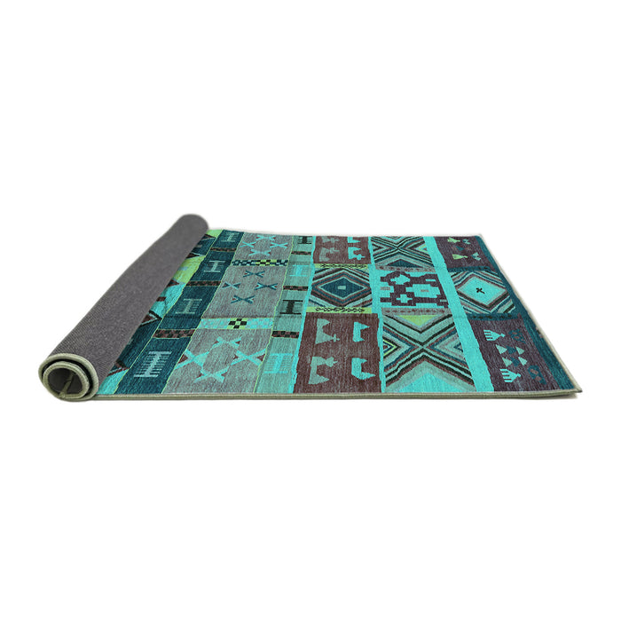 Sideview of Solid Turquoise Modern Rug, urb1268turq