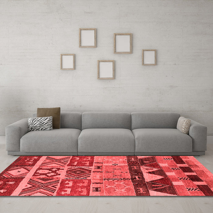 Modern Red Washable Rugs