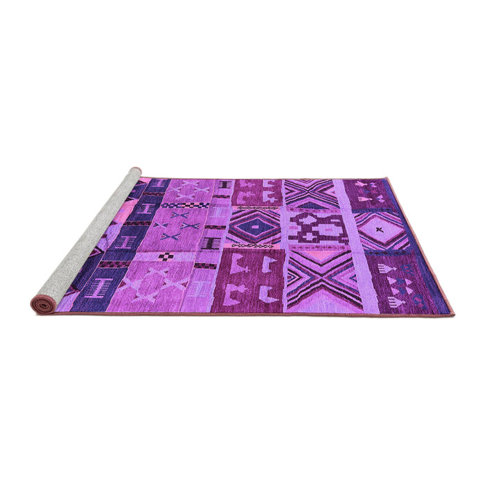 Sideview of Machine Washable Solid Purple Modern Area Rugs, wshurb1268pur