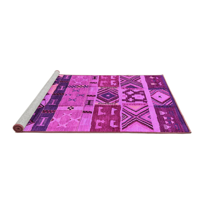 Sideview of Machine Washable Solid Pink Modern Rug, wshurb1268pnk