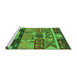 Sideview of Machine Washable Solid Green Modern Area Rugs, wshurb1268grn