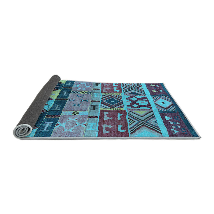 Sideview of Solid Light Blue Modern Rug, urb1268lblu