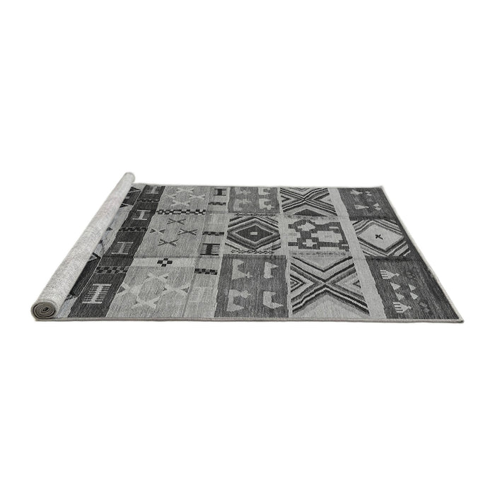 Sideview of Machine Washable Solid Gray Modern Rug, wshurb1268gry