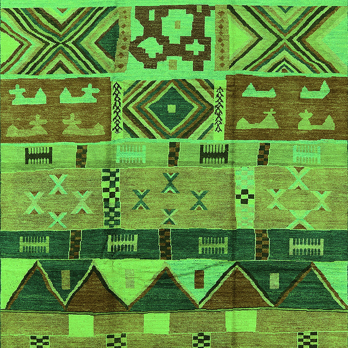 Machine Washable Solid Green Modern Area Rugs, wshurb1268grn