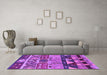 Machine Washable Solid Purple Modern Area Rugs in a Living Room, wshurb1268pur