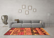 Machine Washable Solid Orange Modern Area Rugs in a Living Room, wshurb1268org