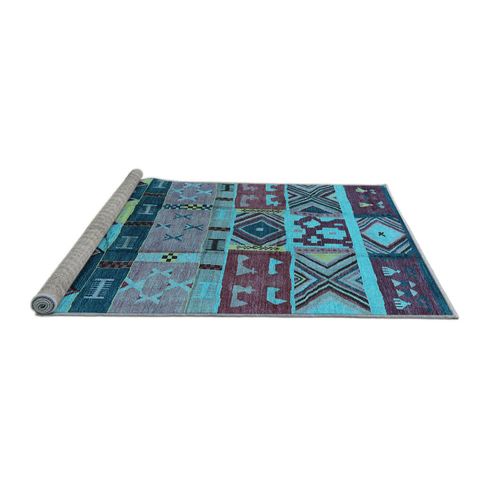 Sideview of Machine Washable Solid Light Blue Modern Rug, wshurb1268lblu