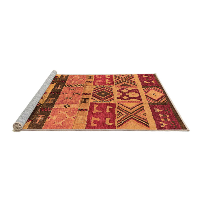 Sideview of Machine Washable Solid Orange Modern Area Rugs, wshurb1268org