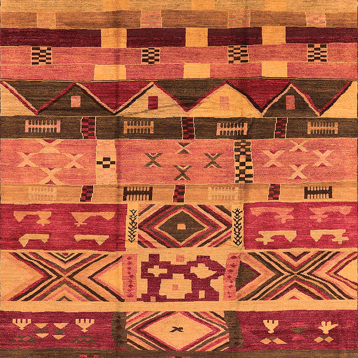 Square Machine Washable Solid Orange Modern Area Rugs, wshurb1268org