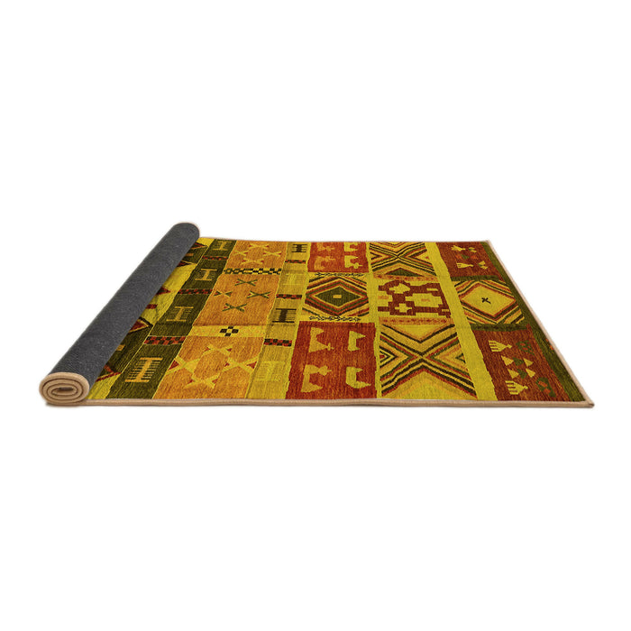 Sideview of Solid Yellow Modern Rug, urb1268yw