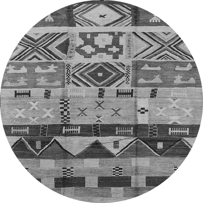 Round Solid Gray Modern Rug, urb1268gry