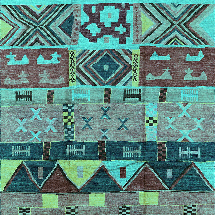 Solid Turquoise Modern Rug, urb1268turq