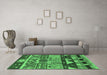 Machine Washable Solid Emerald Green Modern Area Rugs in a Living Room,, wshurb1268emgrn