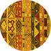 Round Solid Yellow Modern Rug, urb1268yw