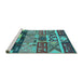 Sideview of Machine Washable Solid Turquoise Modern Area Rugs, wshurb1268turq