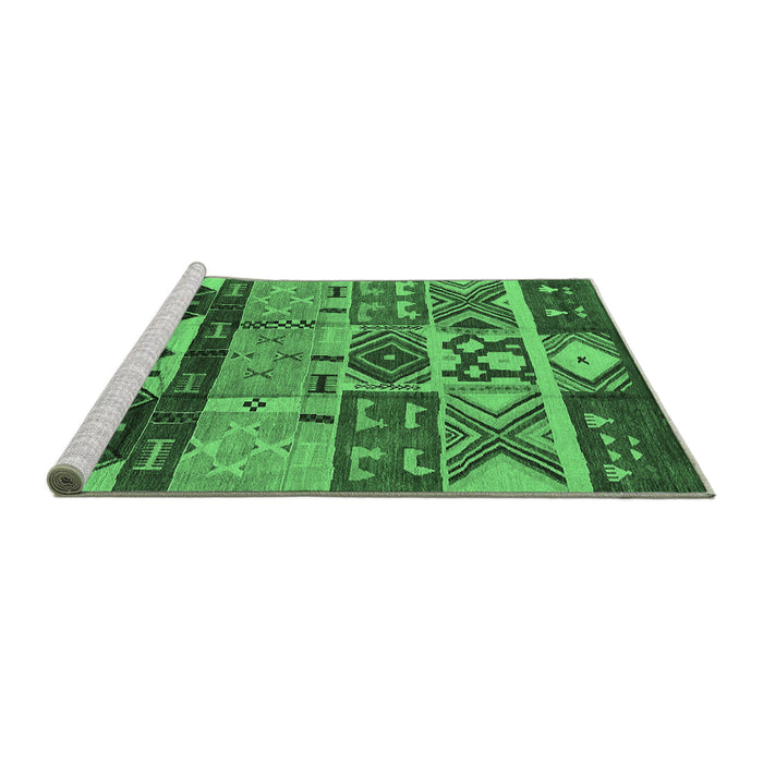 Sideview of Machine Washable Solid Emerald Green Modern Area Rugs, wshurb1268emgrn