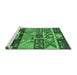 Sideview of Machine Washable Solid Emerald Green Modern Area Rugs, wshurb1268emgrn