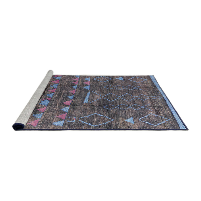 Sideview of Machine Washable Industrial Modern Plum Purple Rug, wshurb1269