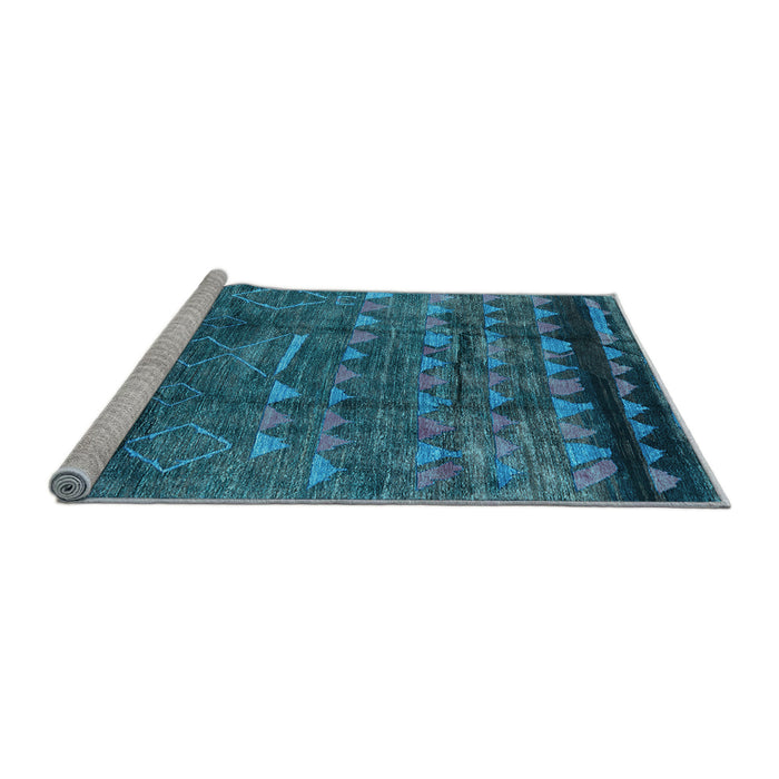 Sideview of Machine Washable Solid Light Blue Modern Rug, wshurb1269lblu