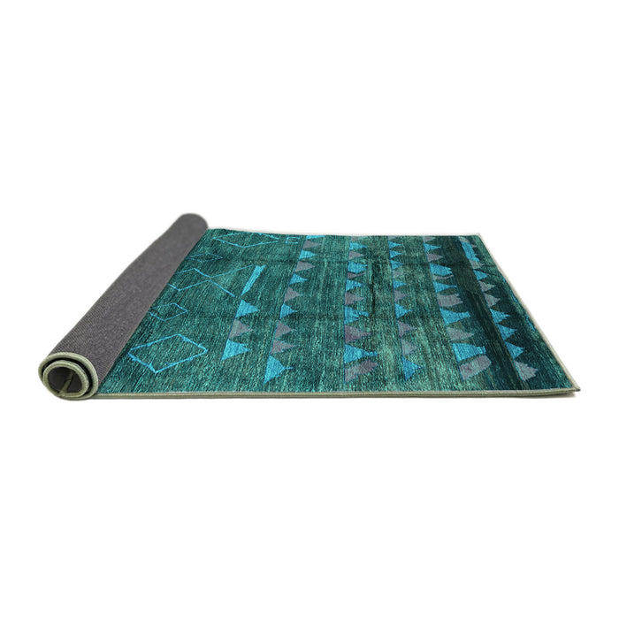 Sideview of Solid Turquoise Modern Rug, urb1269turq