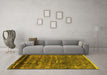 Machine Washable Solid Yellow Modern Rug in a Living Room, wshurb1269yw