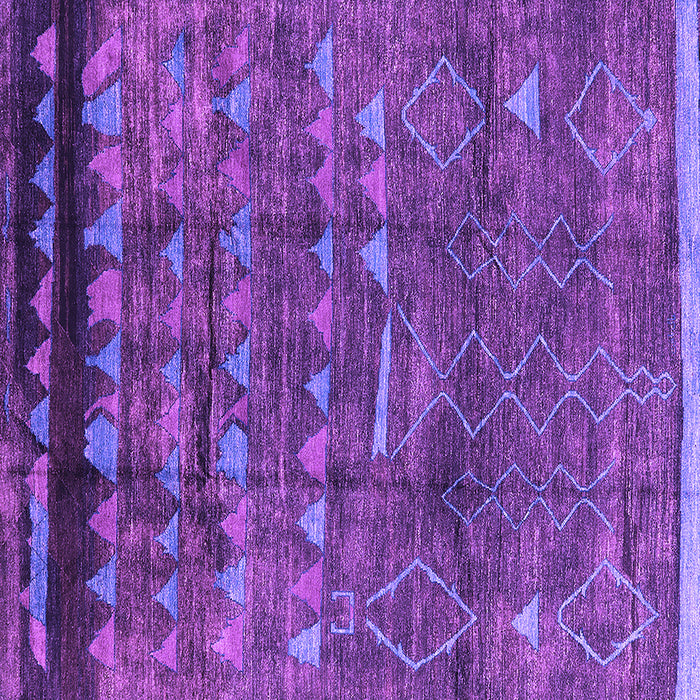 Square Machine Washable Solid Purple Modern Area Rugs, wshurb1269pur