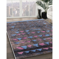 Mid-Century Modern Plum Purple Solid Rug, urb1269