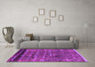 Machine Washable Solid Pink Modern Rug in a Living Room, wshurb1269pnk